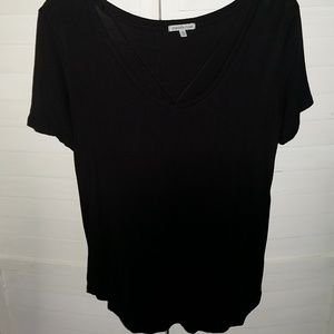 Charlotte Russe Black V-Neck T- Shirt